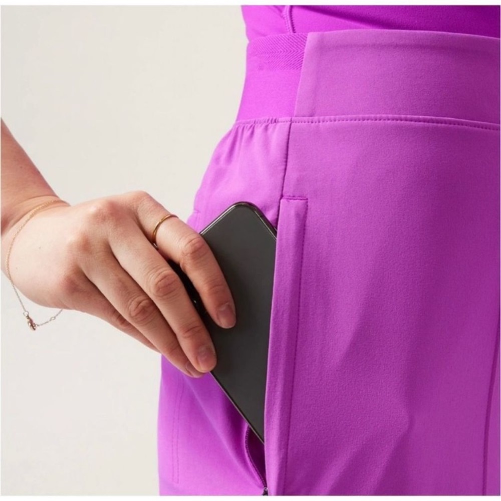 NWT ATHLETA Vienna Slim Pant. Great Saturated Bright Medium Purple. Size 22. - Picture 6 of 11